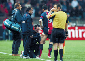 Pauleta, blessé contre Lyon