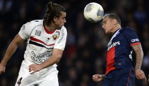 le Niçois Pejcinovic, buteur au Parc la saison dernière avec les Aiglons
