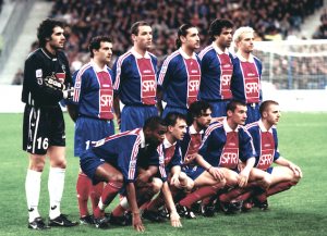 le onze du PSG victorieux contre Bordeaux en 1998