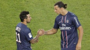 Lavezzi et Ibra les deux meilleurs buteurs du PSG en Ligue des champions