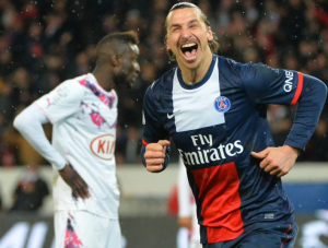 la joie d'Ibra lors du dernier succès parisien contre Bordeaux au Parc (2-0)