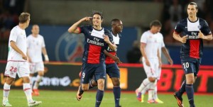 la joie de Cavani après son premier but au PSG