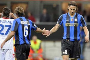 Maxwell et Ibra sous le maillot de l'Inter