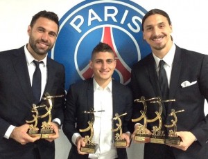 le PSG de Sirigu, Verratti et Ibra, roi des Trophées UNFP