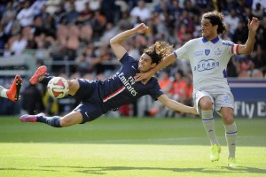 Cavani, buteur au match aller au Parc des Princes (2-0)