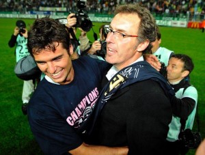 la joie de Laurent Blanc avec Bordeaux à Caen en 2009