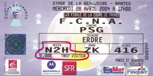 le ticket du match