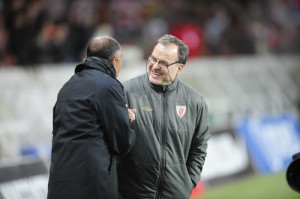 Kombouare et Bielsa, alors entraîneur de l'Athletic Bilbao