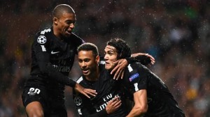 le trio offensif du PSG à Glasgow