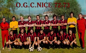 l'OGC Nice 1972-1973 avec les futurs parisiens Baratelli, Douis, Huck et Sanchez