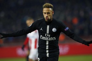 Neymar, auteur du 200eme but du PSG en Ligue des champions